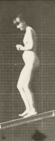 Plate 115 Descending an incline with hands clasped in front — figure reference